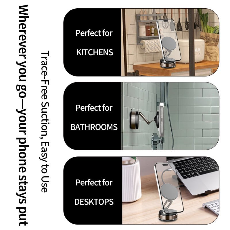 GORDIUS Heavy - Duty Vacuum Suction Magnetic Phone Holder A8 Metal Build - Kedem Herbs Canada