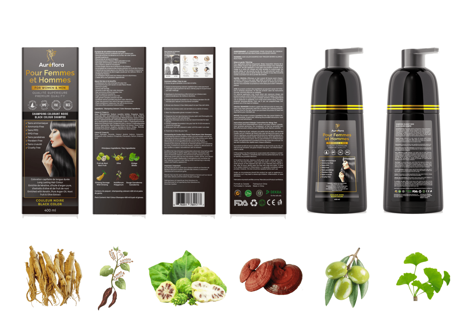 Herbal Hair Dye Shampoo – Turns Gray Hair Black in 5 Minutes| Men & Women - Kedem Herbs Canada